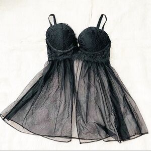 Victoria’s Secret Lace Babydoll Sleepwear Women Size 34C Color Black